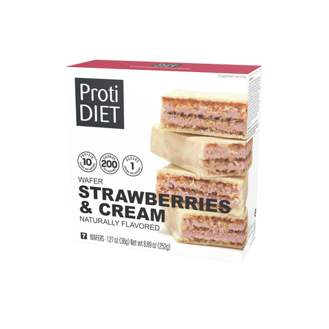 ProtiDiet Strawberries & Cream Wafers - 1 Box