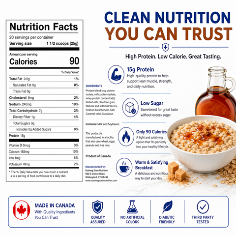 7Diabetic - Maple Brown Sugar Protein Oatmeal Jar