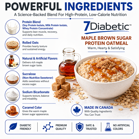 7Diabetic - Maple Brown Sugar Protein Oatmeal Jar