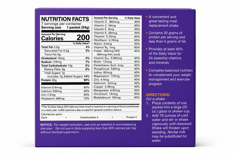 NSN Weight & Inches 30g Vanilla Meal Replacement Shake